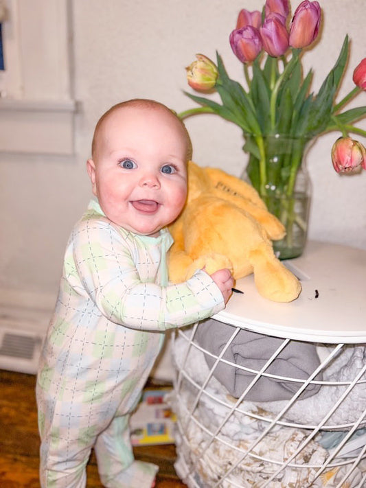 Snuggle Squares (Green/Blue) | Romper Zippie