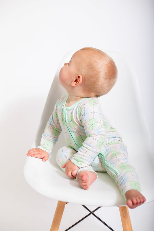 Snuggle Squares (Green/Blue) | Romper Zippie