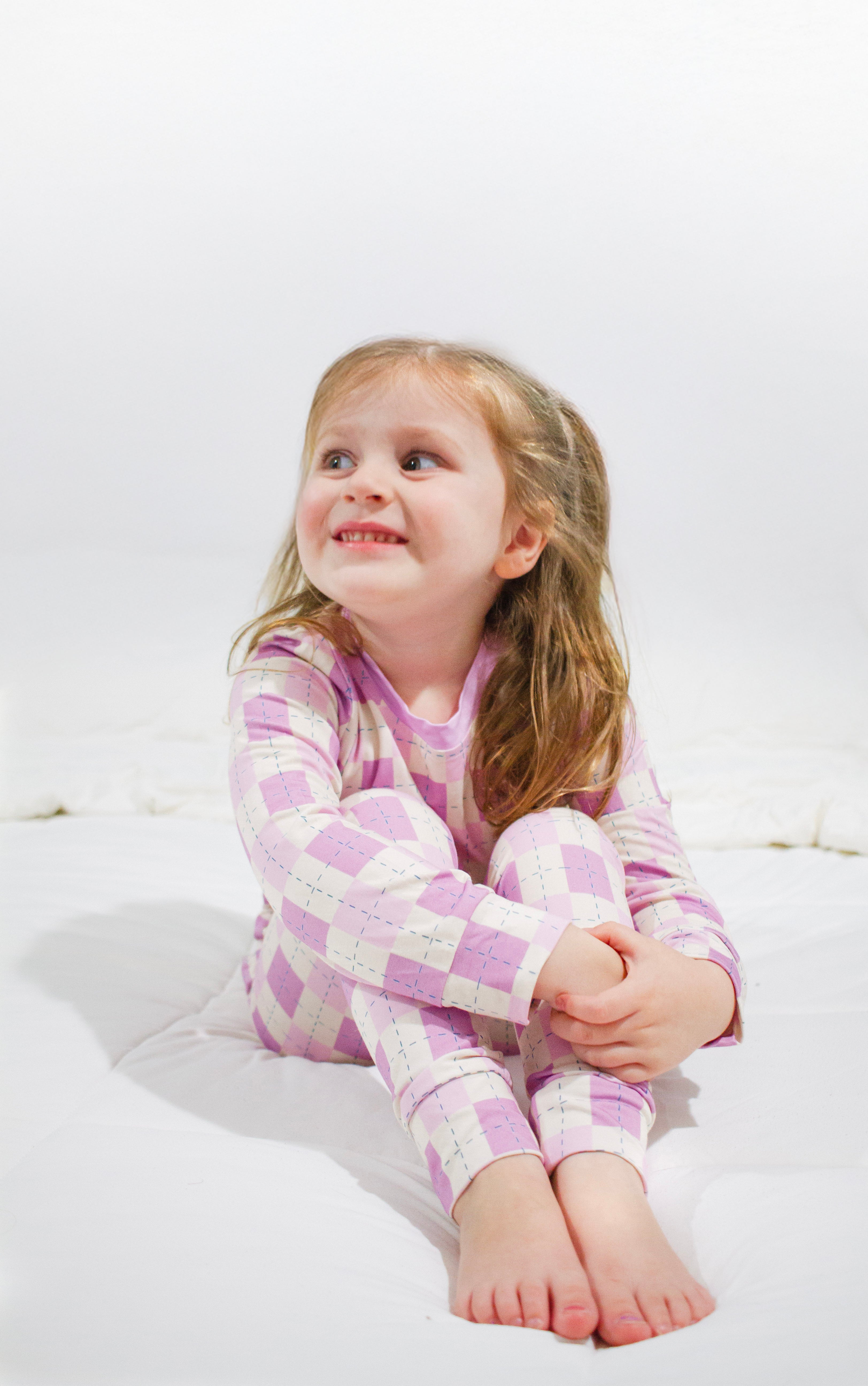 Snuggle Squares (Purple/Pink) | Two-Piece Pajama Set